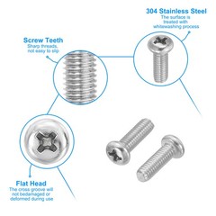 30Pcs Phillips Pan Head Screws M4-0.7 x 12mm 304 Stainless Steel Screw
