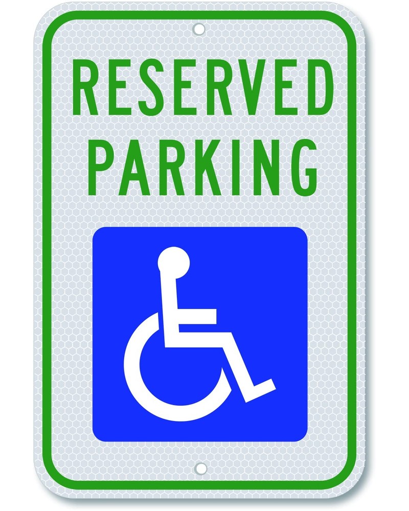 Handicap Parking Sign – 18 x 12 Inch Aluminum 12×18 inches, Reflective-Blue