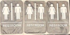 Lot of 3 Restroom 6”x9” Signage Board Information Sign Plactic w/ Braille