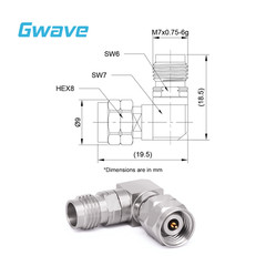 2.4mm Male to 2.4mm Female Adapter with Right Angle, DC – 50GHz