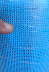 Vinyl Coated Mesh Blue 9×9 6.5oz 40″ Wide x 100 Yards by Bruin Plastics – NOS