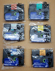 6PK Black-on-Color Compatible Label Tape for Brother TZe-B31-731 12mm 0.47 Inch