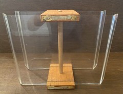 Vintage Mid Century Acrylic/Wood Two Tier Desktop Letter Tray – MCM