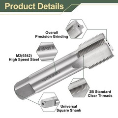 Hand Plug Tap 1-1/2-12 UNF 2B Thread Plug Style Screw Tapping Threading Tool