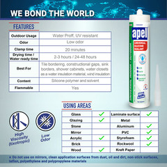 Multipurpose 100% Silicone Sealant (12 x 10.5 fl oz) Clear Waterproof 12 Pack