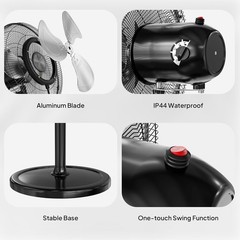 18 inch Misting Fan, Industrial Mister Cooling Fan, 4 Speeds Floor Standing Fan