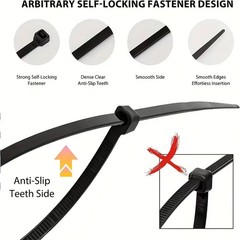 Self-Locking Ties with 17-176 lbs Tensile Strength, for Indoor and Outdoor