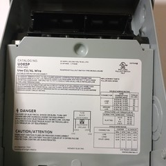 Midwest U065PP 60A 240V 1 Phase NEMA 3R Non-Fuse AC Disconnect (Incomplete Box)