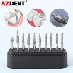 AZDENT Dental Diamond Zirconia Cutting Bur Kit Friction Grip 1.6mm for cutting