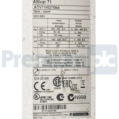 Schneider Electric ATV71HD75N4 Altivar 71 Variable Speed Drive 75kW/100HP 480V