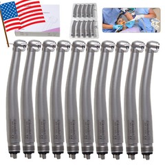 10 ASkeadnt NEW Dental High Speed HANDPIECES Fast Turbine Push Button 4-H