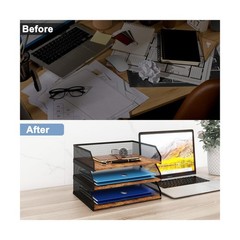 Natwind 3-Tier Stackable Paper Tray, Metal Mesh Desktop Organiz… FAST USA SHIP