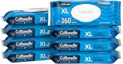 XL Flushable Wet Wipes, Adult Wipes Large, 8 Flip-Top Packs, 45 Wipes Per Pac…