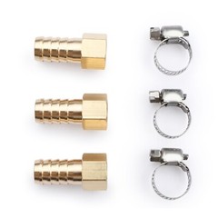 U.S. Solid 3pcs Brass Hose Fitting Pipe Adapter 1/2″ Barb To 1/4″ NPT Female