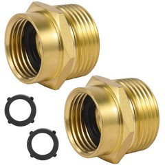 BILAL 2 PCS Brass Garden Hose 0.75 inches, ‎3/4″ GHT Female TO 1″ NPT Male