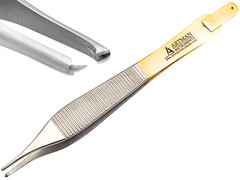 Adson Kocher Forceps with Skin Stopper & Serrated 2×1 Tip ARTMAN