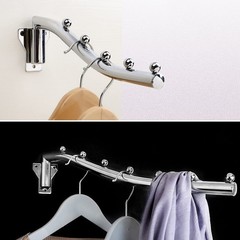 Folding Wall Mounted Clothes Hanger Rack, Stainless Steel Garment Hooks with …