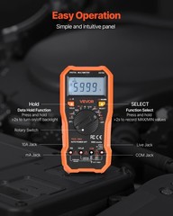 VEVOR Digital Multimeter 6000-Count TRMS Voltmeter Current Tester NCV Multimeter