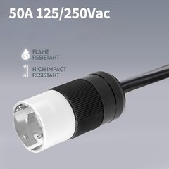 50 Amp Twist Lock Plug SS2-50P CS6365 Generator Power Cord Connector, ETL Listed