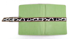 Franklin Covey 365 Compact Open Snap Binder Green Canvas Animal Print 6 Rings 1″
