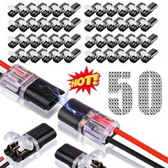 50PCS Double Wire Plug in Connector with Locking Buckle, Locking Easy to Use