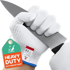 Heavy Duty Cut Resistant Work Gloves — Durable Cut Resistant Gloves with Grip Do