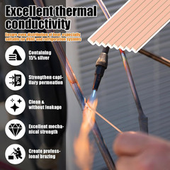 50 Pcs Silver Brazing Rods BCuP-5 Phosphor Copper Welding Stick Flat Brazing
