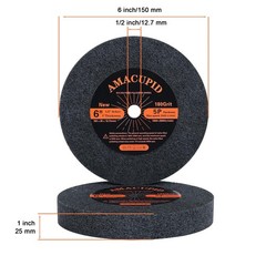 AmaCupid Nylon Fiber Brushed Buffing Wheels 6 Inch 5P Hardness. for Dark Grey