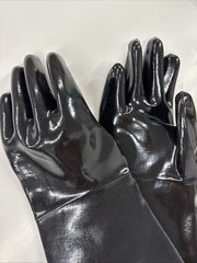 MCR Safety Black Jack Cotton Lined Chemical Resistant Gloves Large Black 6948