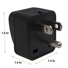US Travel Plug Adapter EU/UK/AU/in/CN/JP/Asia/Italy/Brazil to USA (Type B), 3…