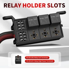 12V Waterproof 6 Way Relay Fuse Box with 6 Relays & 12 ATC Fuses for Car Marine