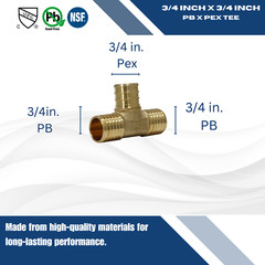 10) 3/4″ PB X 3/4″ PB X 3/4″ PEX TEE, POLYBUTYLENE PEX TEE WITH RING, REPAIR KIT