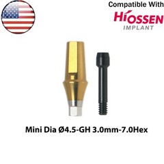 US Dental Straight Transfer Abutment Mini/Regular Ø4.5/5.0mm Fits Hiossen Osstem