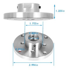 4-Inch Steel Wood Lathe Face Plate, 1 Inch x 8 tpi Threaded With Set Screws
