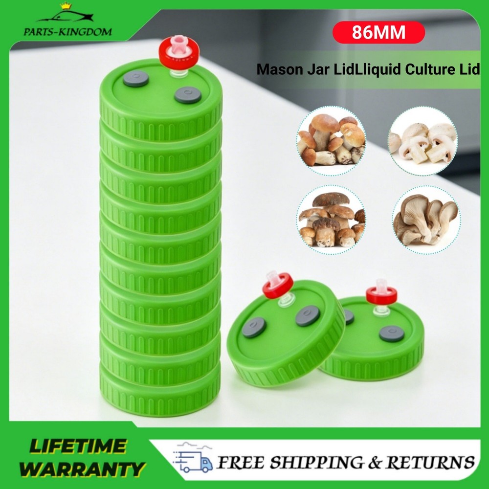 New 12Pcs Mushroom Liquid Culture Mycelium Jar Lids,Wide Mouth With PTFE Filter