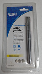 Office Depot 4-in-1 Executive RED Laser Pointer *Laser LED light Pen PDA pointer