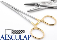 AESCULAP BM016R Durogrip Crile Wood TC Tungsten Carb-Bite Needle Holder 5.75″