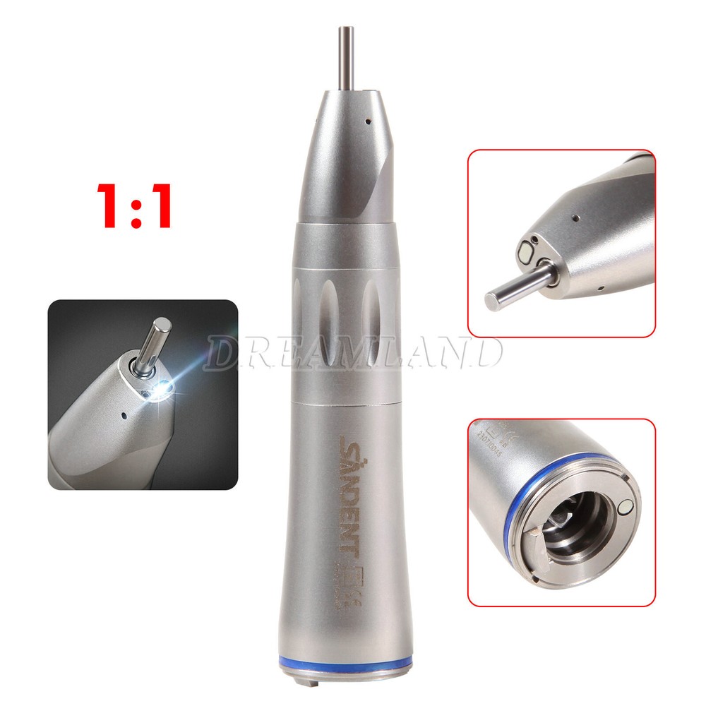 SANDENT Dental 1:1 Fiber Optic LED Straight Handpiece Inner/External Water Spray