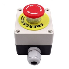 22mm Mushroom Head E-STOP Switch Latching Emergency Stop Push Button Control Box