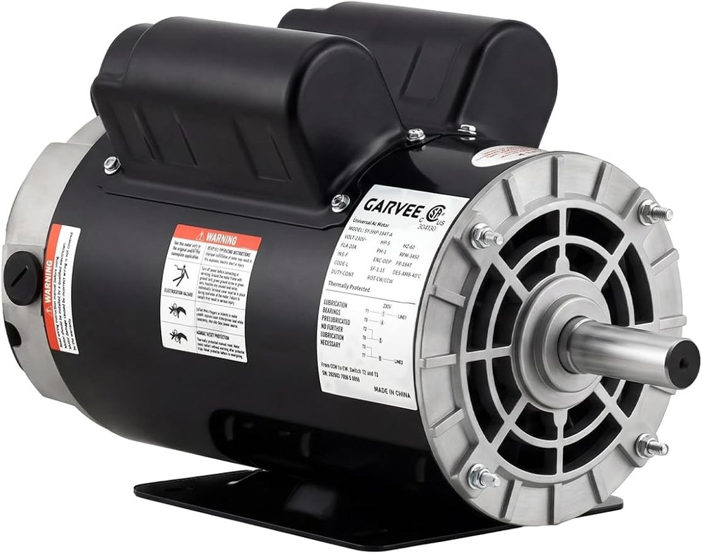 5HP SPL Electric Air Compressor Motor 230V 56 Frame 3450 RPM 7/8″ Shaft
