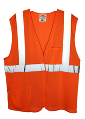 PIP Safety Vest Size Large with Pockets Hook and Loop Closure Type R Class 2