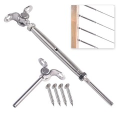 T316 Stainless Steel Deck Toggle Tensioner Set for Cable Railing- 1/8″ Cable