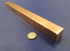 110 Copper Square Bar H02, 1.0″ Thick x 1.0″ Wide x 1 Ft Length