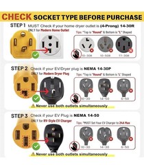 MECMO Dryer Outlet To EV Charger Adapter, NEMA 14-30P to 14-50R & 14-30R Adapter