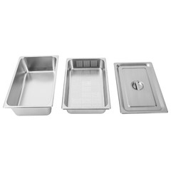 3-Pack Full Size Hotel Pan Steam Table Pan Restaurant Dishes Food Warmer Tray