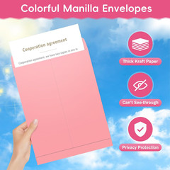 25 Pack Colored Mailing Envelopes, 9 X 12 Inches Self-Seal Colorful Manilla