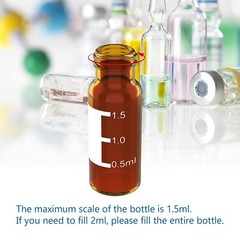 1000Pcs 2ml Autosampler Vials + Screw Caps 9-425 Amber Glass Bottle Screw Top US