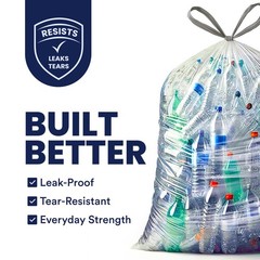 Plasticplace 32-33 Gallon Recycling 0.9 Mil Drawstring Garbage Can 33 X 38 100