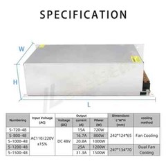 DC 48V 1000W 1200W 1500W Switch Power Supply AC 110V 220V Transformer Converter