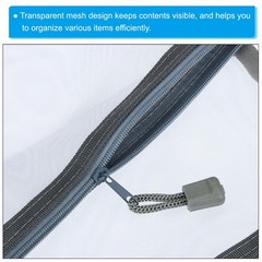 4Pcs Mesh Zipper Bags, B6 Travel Cases Nylon Makeup Pouches, Gray